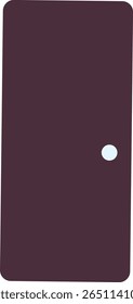 Dark brown closed door with a small knob, symbolizing privacy, entry, security, or home-themed concepts in simple minimal flat design.