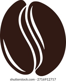 Dunkelbraune Kaffeebohnen-Symbol ohne Hintergrund.