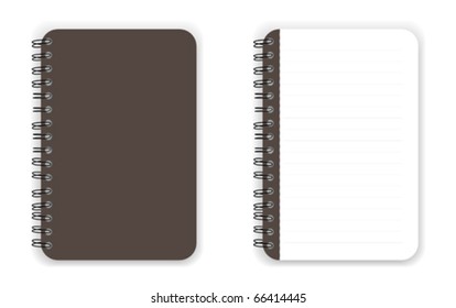 Dark brown color blank Notebook vector