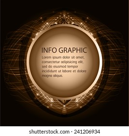 Dark brown color Light Abstract Technology background for computer graphic website internet and business. text box. Brochure. card. wave.