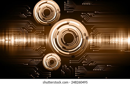 Dark brown color Light Abstract Technology background for computer graphic website internet. circuit. sound wave