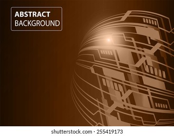 Dark brown color Light Abstract Technology background for computer graphic website internet. circuit. text box.