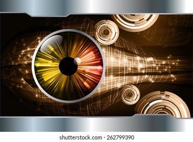dark brown color Light Abstract Technology background for computer graphic website internet and business. circuit. silver background. orange eye.