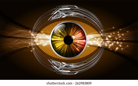 dark brown color Light Abstract Technology background for computer graphic website internet and business. silver circuit. orange eye.