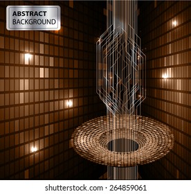 dark brown color Light Abstract Technology background for computer graphic website internet and business. circuit. Pixel, mosaic, table