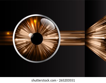 dark brown color Light Abstract Technology background for computer graphic website internet and business. circuit. black background. eye.