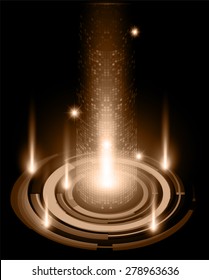 dark brown color Light Abstract Technology background for computer graphic website internet and business. circuit. vector illustration. pixel. mosaic. infographics.