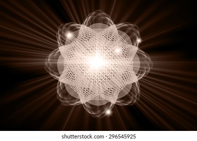 dark brown color Light Abstract Technology background for computer graphic website internet.circuit. vector illustration. Nuclear,proton,neutron, nucleus. atom. molecular.Spark ray beam aura