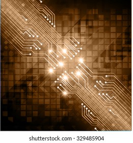 Dark brown color Light Abstract Technology background for computer graphic website internet business. vector illustration. infographics. motion move.neon. pixel. 