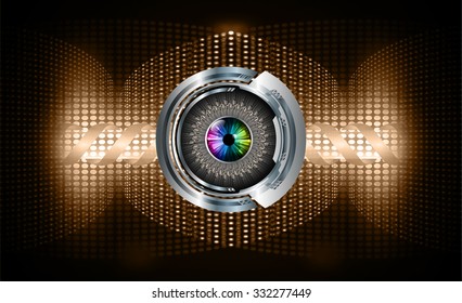 Dark brown color Light Abstract Technology background for computer graphic website internet and business.circuit.vector illustration.infographics. motion move.neon. pixel, eye