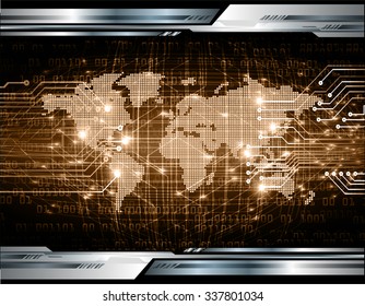 dark brown color Light Abstract Technology background for computer graphic website internet business.circuit.illustration. infographics. binary code. www.vector.motion move blur. World map Global