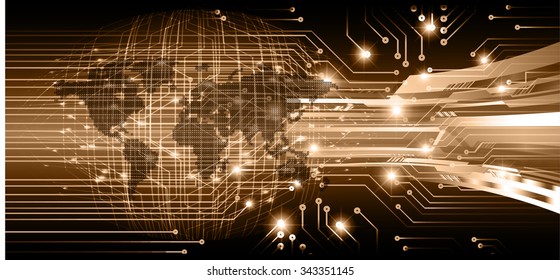 dark brown color Light Abstract Technology background for computer graphic website internet and business.circuit.illustration.infographics.binary code. World map. zero one