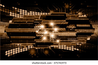 Dark brown color Light Abstract Technology background for computer graphic website internet and business. circuit. vector illustration. infographics. motion move blur.neon. pixel. eye scan virus