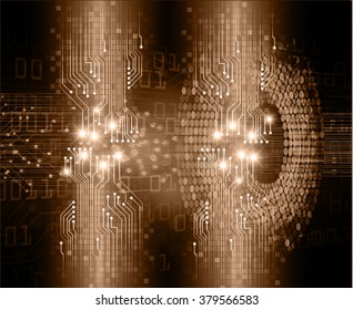 dark brown color Light Abstract Technology background for computer graphic website internet and business. circuit. illustration. digital. infographics. binary code background. eye scan virus. spark