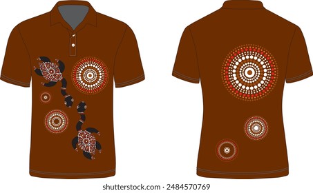 Dark brown color turtle aboriginal vector design.