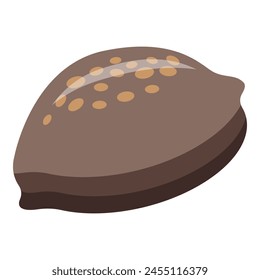 Dark brown conch icon isometric vector. Sea underwater animal. Aquatic nature