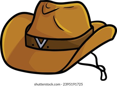 Dark brown cowboy hat cartoon illustration