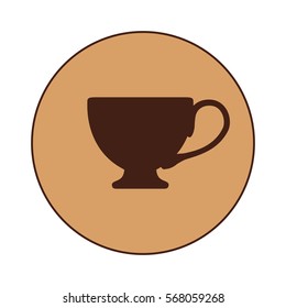 Dark brown cup design icon, vector illustration image