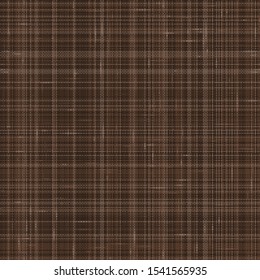 Dark Brown French Linen Texture Background. Variegated Flax Fibre Seamless Pattern. Organic Yarn Close Up Weave Faux Fabric for Wallpaper, Sack Cloth Packaging, Canvas. Vector EPS10 Repeat Tile