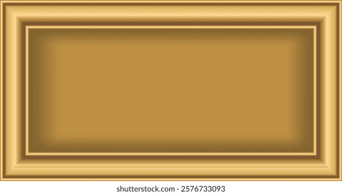 Dark Brown Golden Frame Plain Border