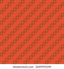 Dark brown grid pattern created from small connecting squares on a orange background