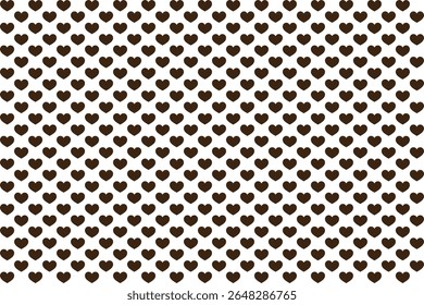 Dark Brown Heart Pattern – Transparent Background Seamless Vector