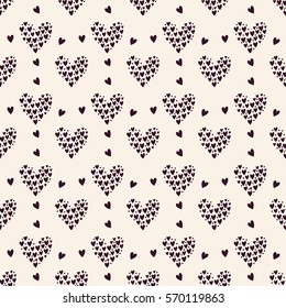 dark brown heart seamless pattern