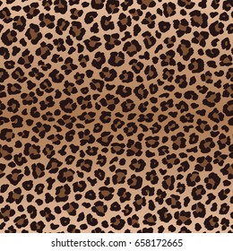 Dark brown irregular leopard seamless pattern, vector