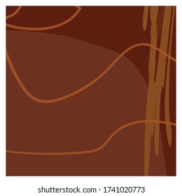 Dark brown isolated background with random orange and brown smears. Quiet unobtrusive and matching colors. You can use it as a background for the design of a social network, magazine, fabric or paper