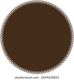 Dark Brown Lace Round Background – Vintage Ornamental Circle