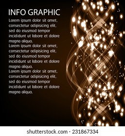 Dark brown Light Abstract Technology background for computer graphic website internet. text box. Brochure. card. wave 