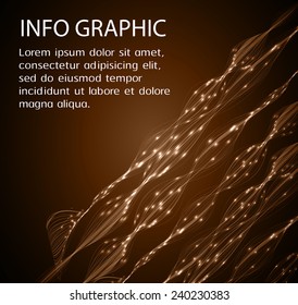 Dark brown Light Abstract Technology background for computer graphic website internet. text box. Brochure. card. wave