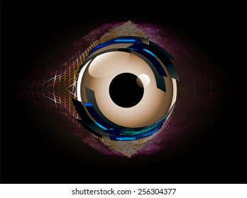 Dark brown Light Abstract Technology background for computer graphic website internet. circuit. eye