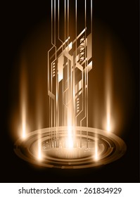 Dark brown Light Abstract Technology background for computer graphic website internet.
