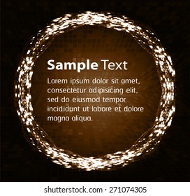 Dark brown Light Abstract Technology background for computer graphic website internet business. text box. Brochure. card. Mosaic, digital, table, pixels.