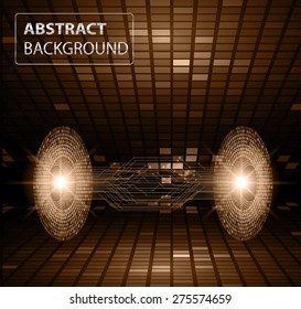 dark brown Light Abstract Technology background for computer graphic website internet and business. circuit. text box. label. card. banner flyer magazine. Design label. Tables, mosaics, pixel. star