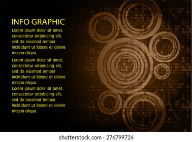 dark brown Light Abstract Technology background computer graphic website internet and business. vector illustration. text box. Brochure. card. banner flyer magazine. Design label. infographics.