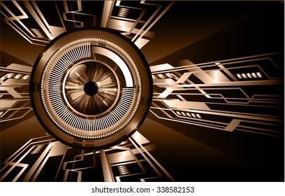 dark brown light Abstract Technology background for computer graphic website internet and business. circuit. illustration.digital.infographics. binary code. zero one. vector. eye