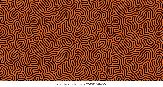 Dark brown Line seamless Turing pattern illustration background 