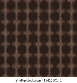 Dark Brown Marl Heather Ikat Texture Background. Polka Dot Vertical Blended Line. Soft Warm Variegated Seamless Pattern. Spot Faux Effect Textile. Triblend Melange Fibre All Over Print. Vector EPS 10