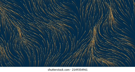 Dark Brown Moving, Flowing Stream of Particles in Curving, Wavy Lines - Digitally Generated  Futuristic Abstract 3D Geometric Background Design, Generative Art in Editable Vector Format