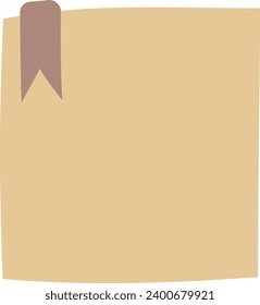 Dark brown note paper with a ribbon on it, flat icon