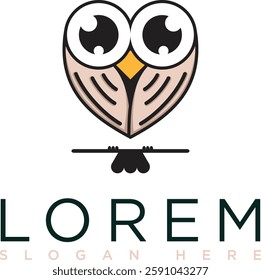 Dark brown owl logo with a modern minimalist creative design. A symbol of warmth, intelligence and professionalism. Suitable for branding, business and corporate visual identity