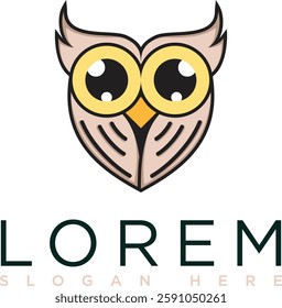 Dark brown owl logo with a modern minimalist creative design. A symbol of warmth, intelligence and professionalism. Suitable for branding, business and corporate visual identity