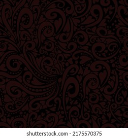Dark brown pattern with swirls. Vector illustration