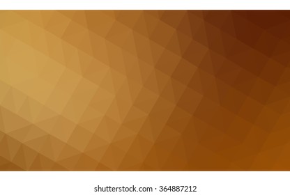 Dark brown polygonal illustration, which consist of triangles. Geometric background in Origami style with gradient. Triangular design for your business in vector.
