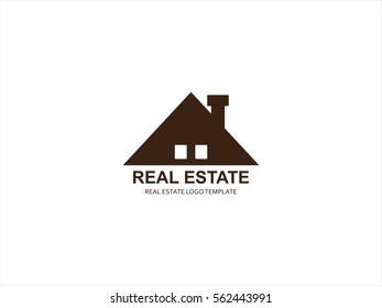 Dark Brown real estate vector icon logo template design.