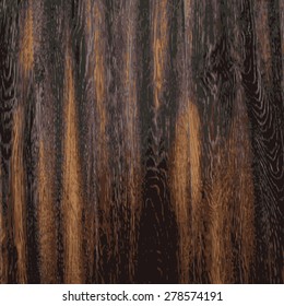 Dark brown realistic wood texture, vector