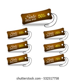 Dark brown sale labels set.