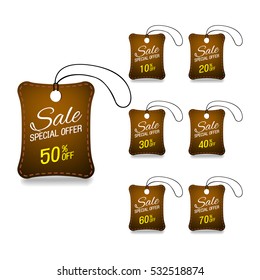 Dark brown sale labels set.